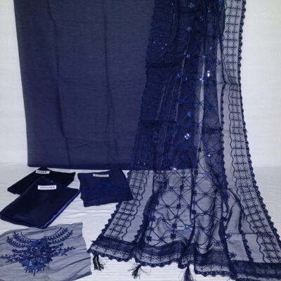 Crinkle Georgette 3 Piece - Embroidered